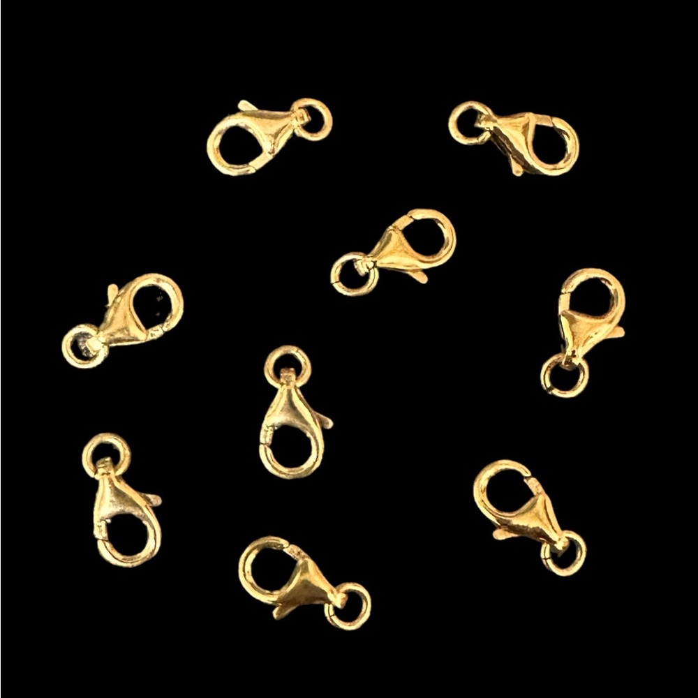 18K Yellow Gold Shrimp Clasp with Open Ring 13mm X 6mm